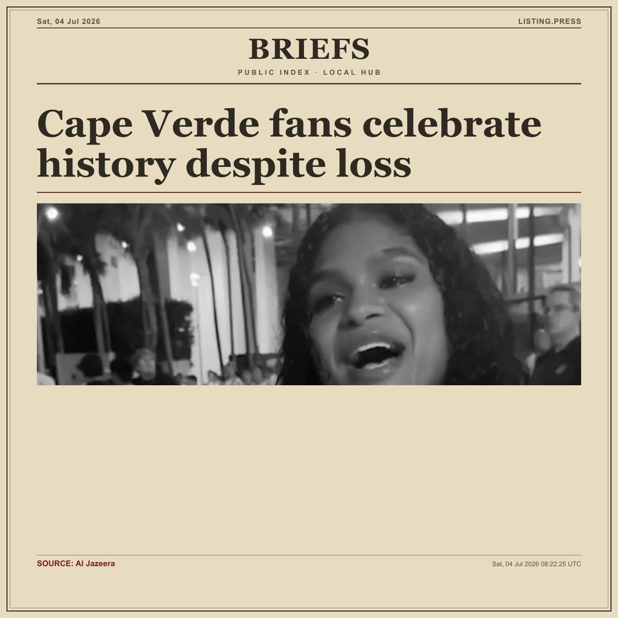 Cape Verde fans celebrate history despite loss