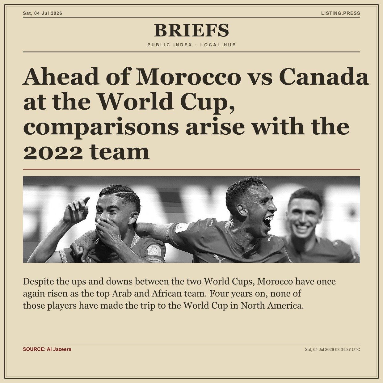 Ahead of Morocco vs Canada at the World Cup, comparisons arise with the 2022 team