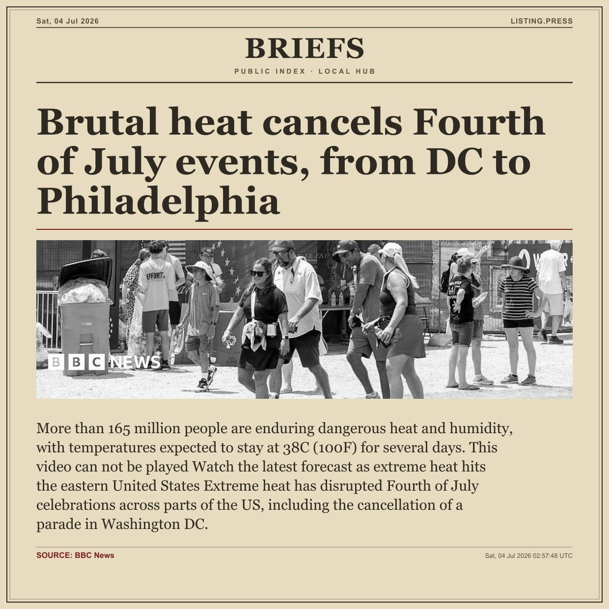 Brutal heat cancels Fourth of July events, from DC to Philadelphia