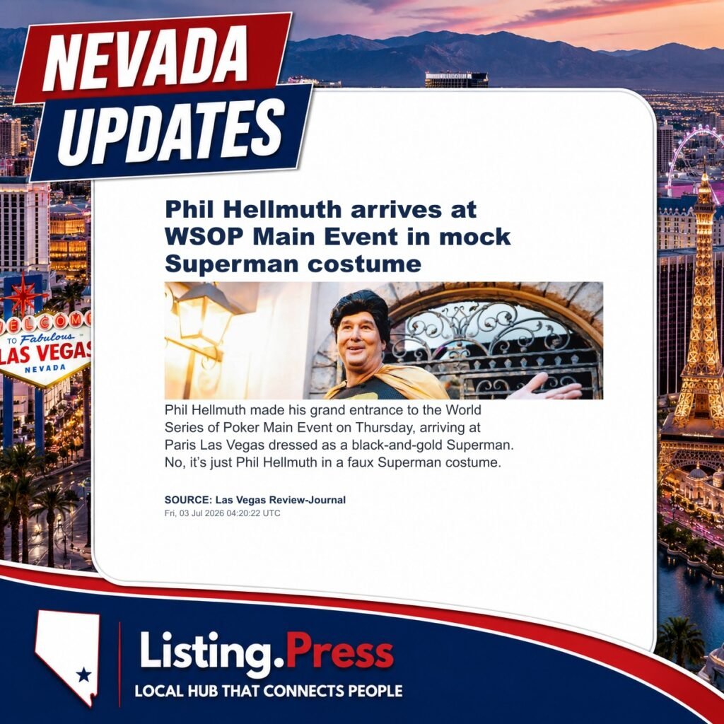 Phil Hellmuth arrives at WSOP Main Event in mock Superman costume