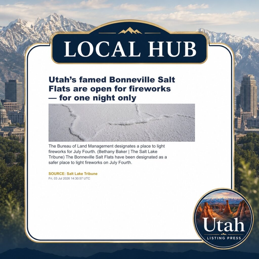 Utah’s famed Bonneville Salt Flats are open for fireworks — for one night only