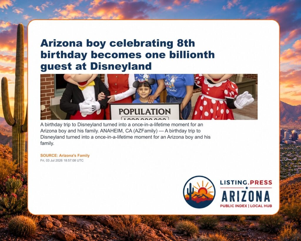 Arizona boy celebrating 8th birthday becomes one billionth guest at Disneyland