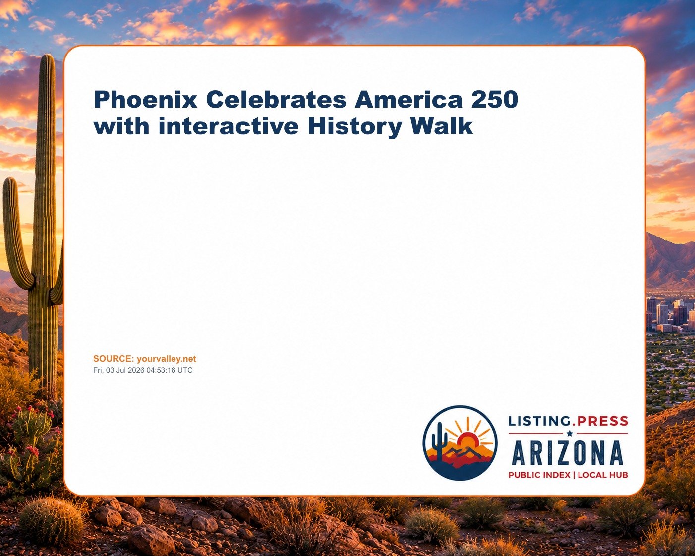 Phoenix Celebrates America 250 with interactive History Walk