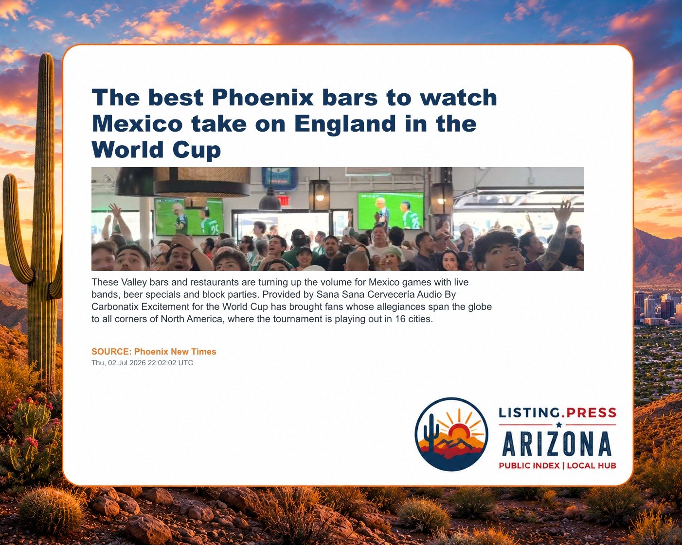 The best Phoenix bars to watch Mexico take on England in the World Cup