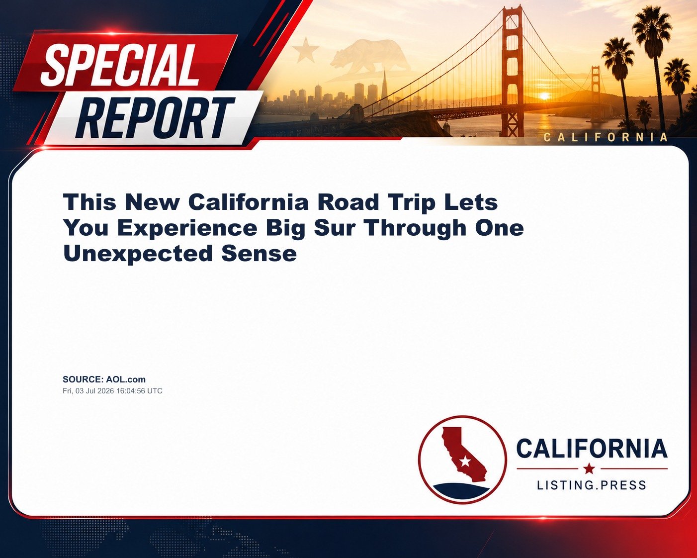 This New California Road Trip Lets You Experience Big Sur Through One Unexpected Sense