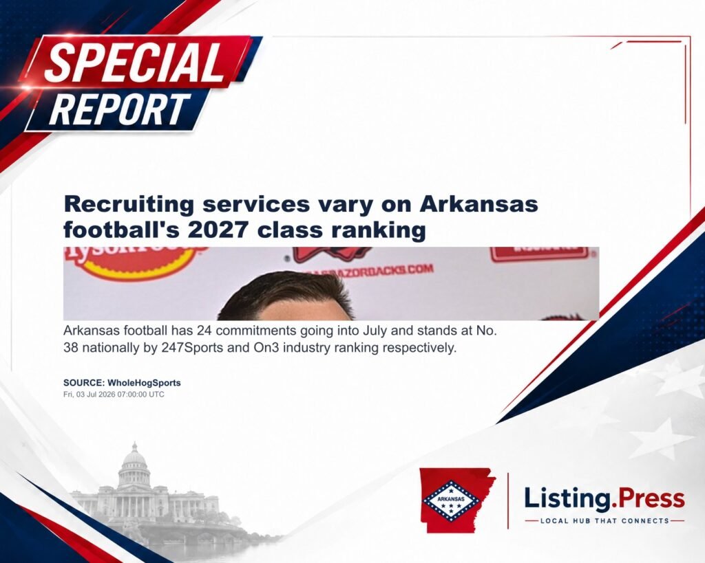 Recruiting services vary on Arkansas football’s 2027 class ranking