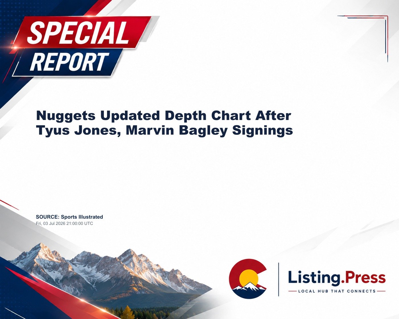 Nuggets Updated Depth Chart After Tyus Jones, Marvin Bagley Signings