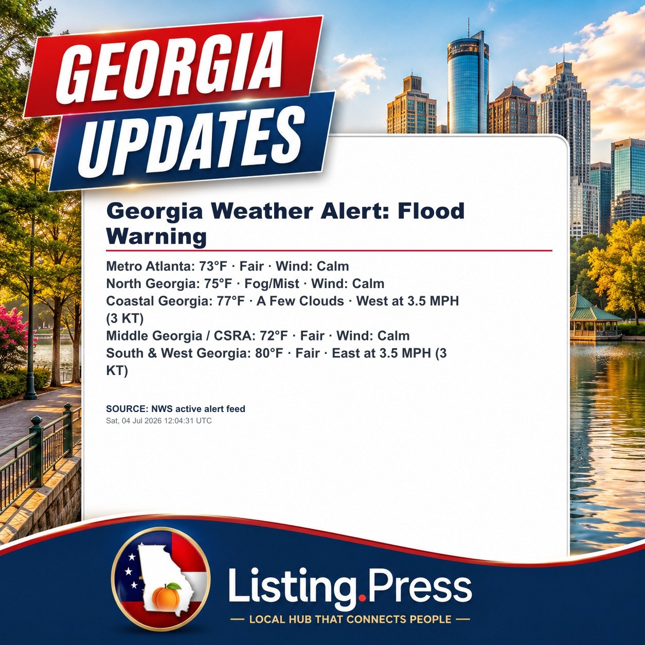 Georgia Weather Alert: Flood Warning