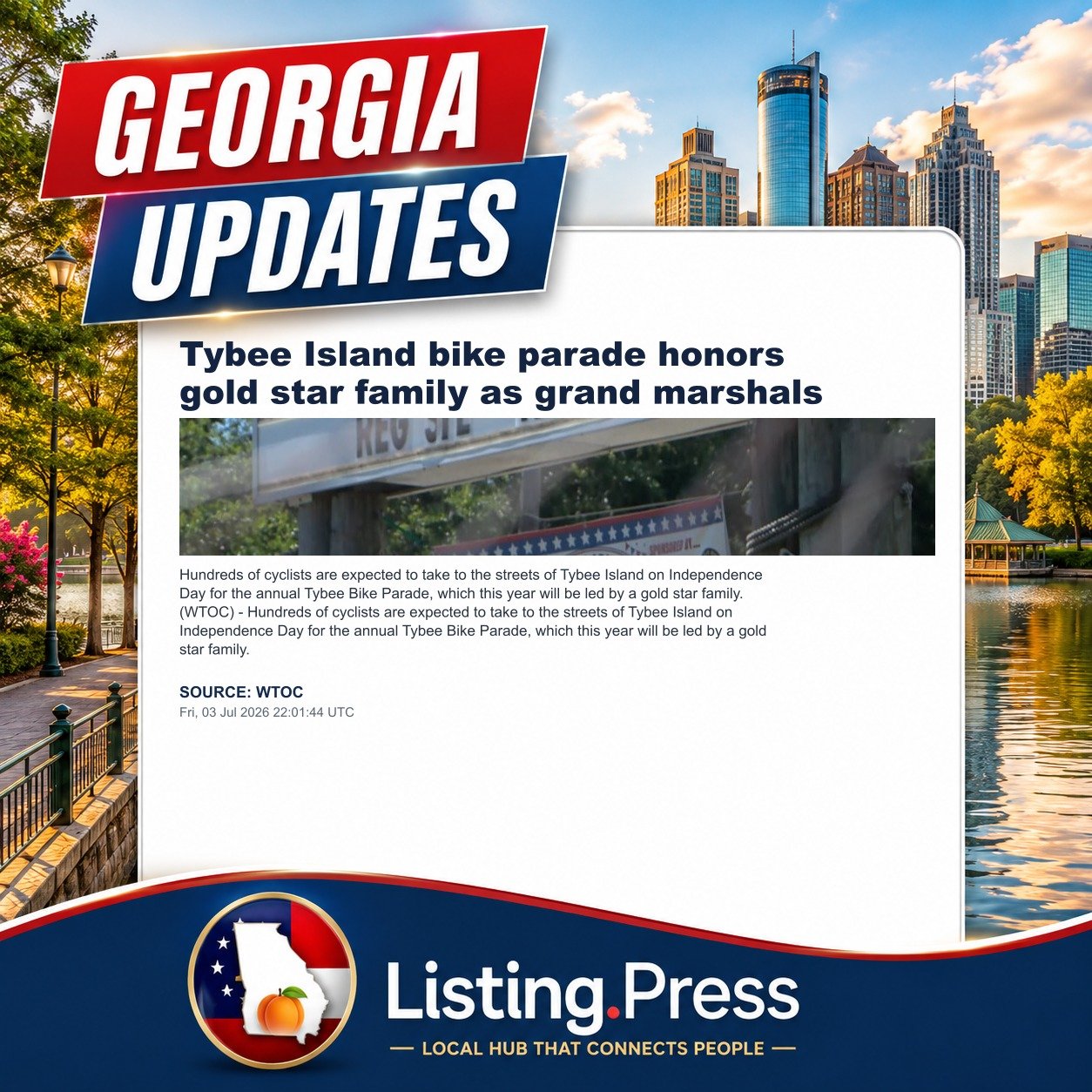 Tybee Island bike parade honors gold star family as grand marshals