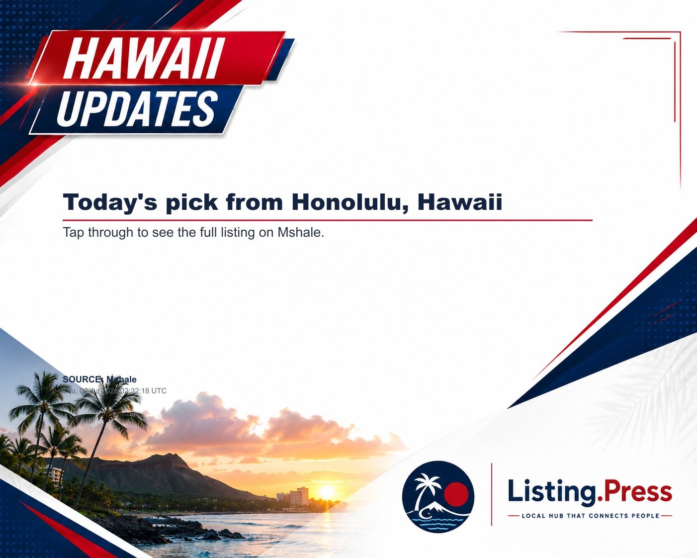 Today's pick from Honolulu, Hawaii