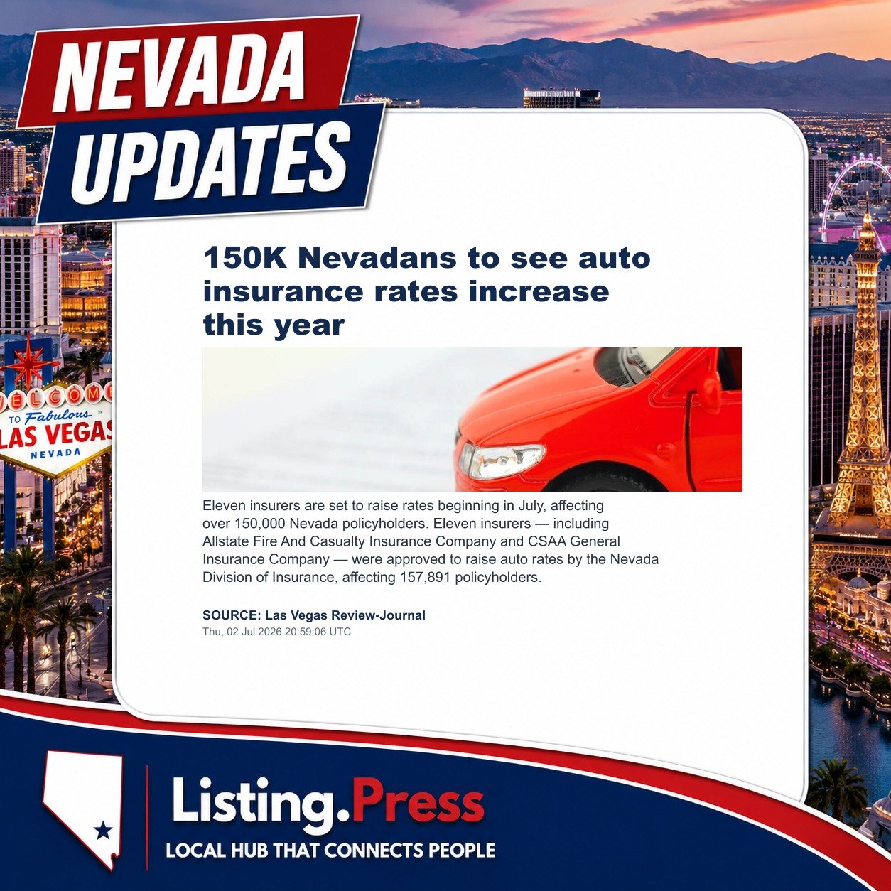150K Nevadans to see auto insurance rates increase this year