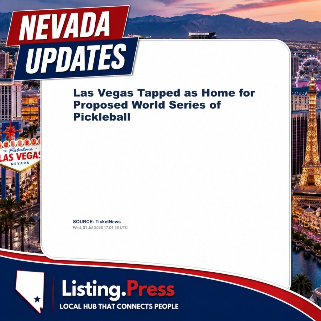 Las Vegas Tapped as Home for Proposed World Series of Pickleball