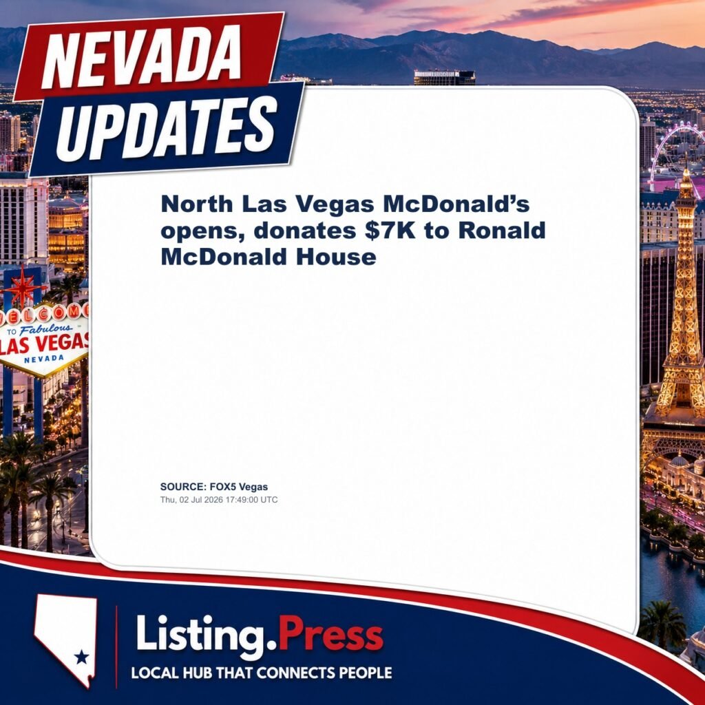 North Las Vegas McDonald’s opens, donates $7K to Ronald McDonald House