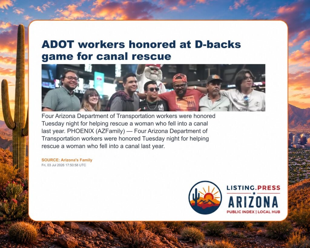 ADOT workers honored at D-backs game for canal rescue