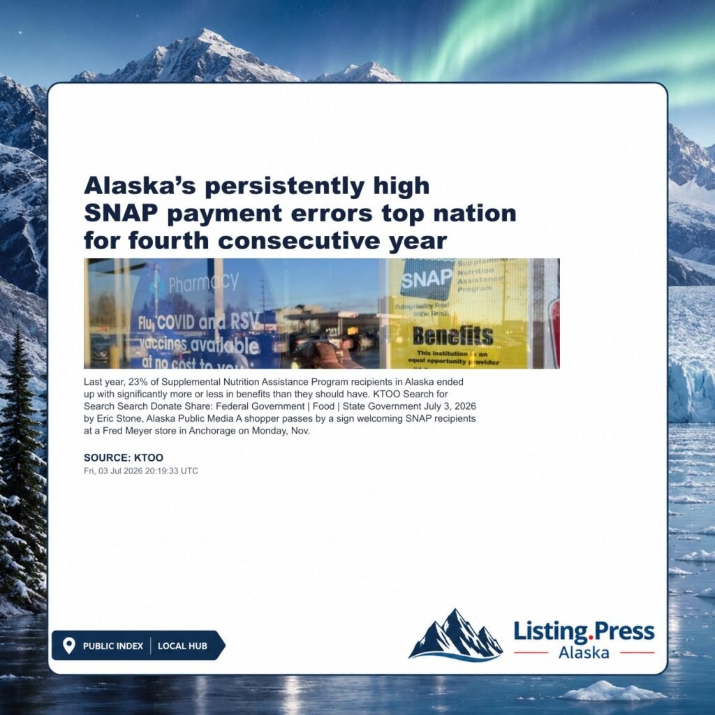 Alaska’s persistently high SNAP payment errors top nation for fourth consecutive year