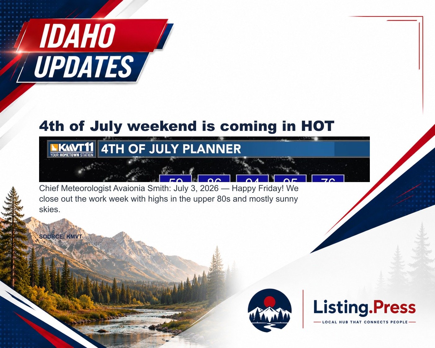 4th of July weekend is coming in HOT