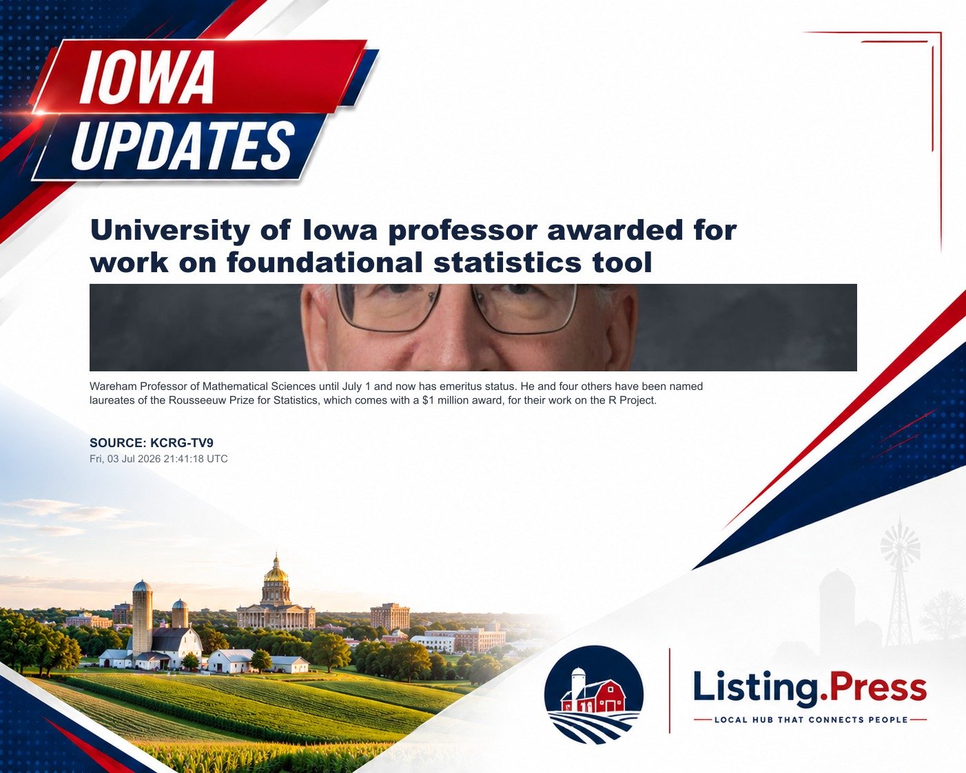 University of Iowa professor awarded for work on foundational statistics tool