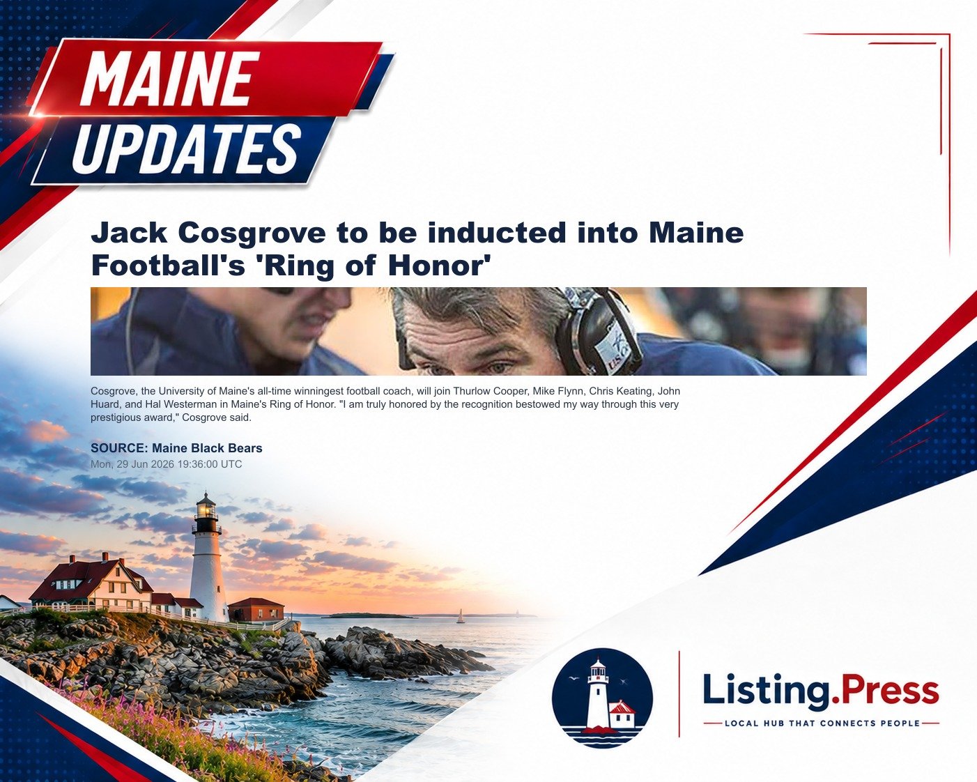 Jack Cosgrove to be inducted into Maine Football's 'Ring of Honor'