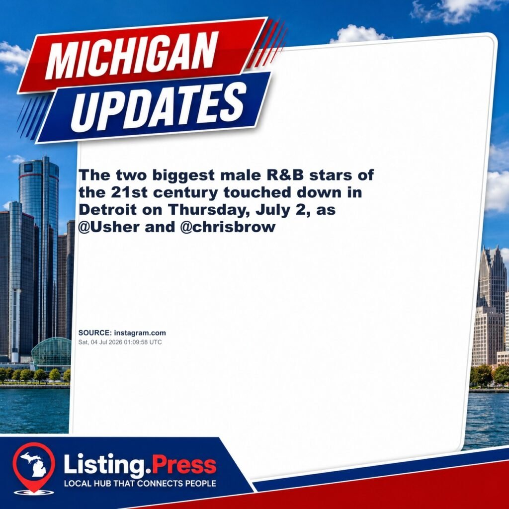 The two biggest male R&B stars of the 21st century touched down in Detroit on Thursday, July 2, as @Usher and @chrisbrow