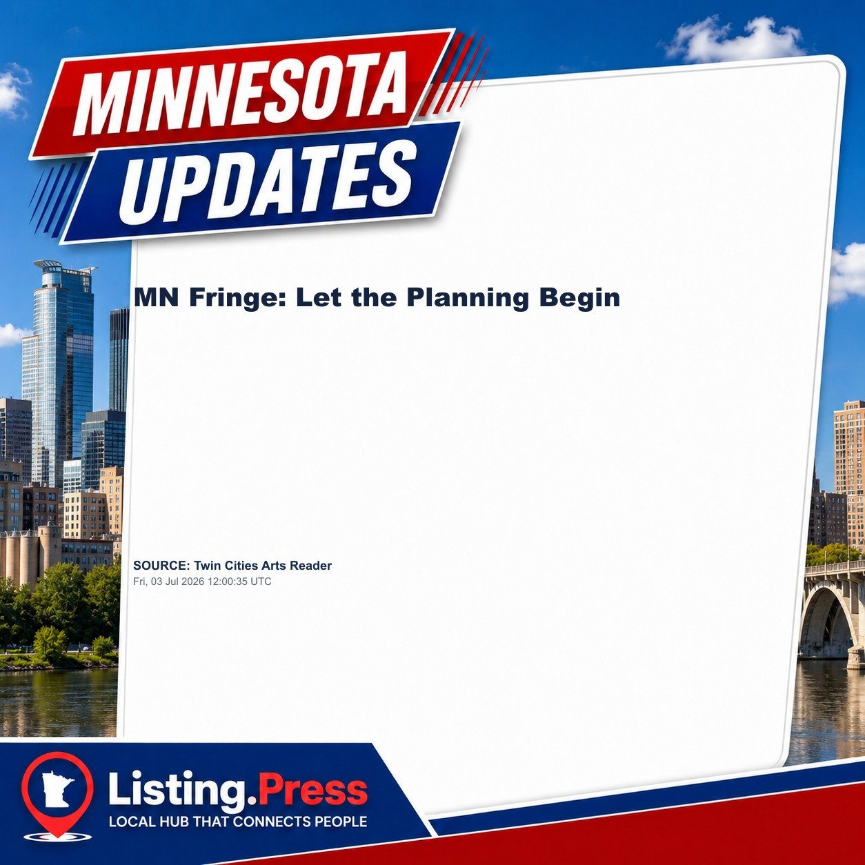 MN Fringe: Let the Planning Begin