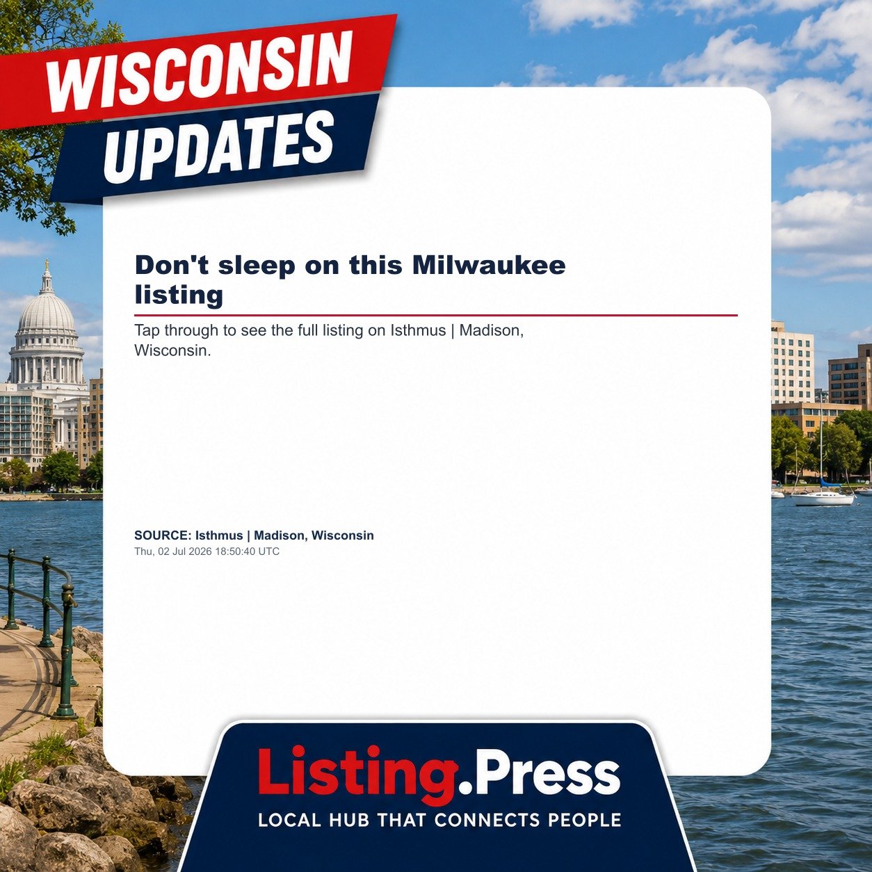 Don't sleep on this Milwaukee listing