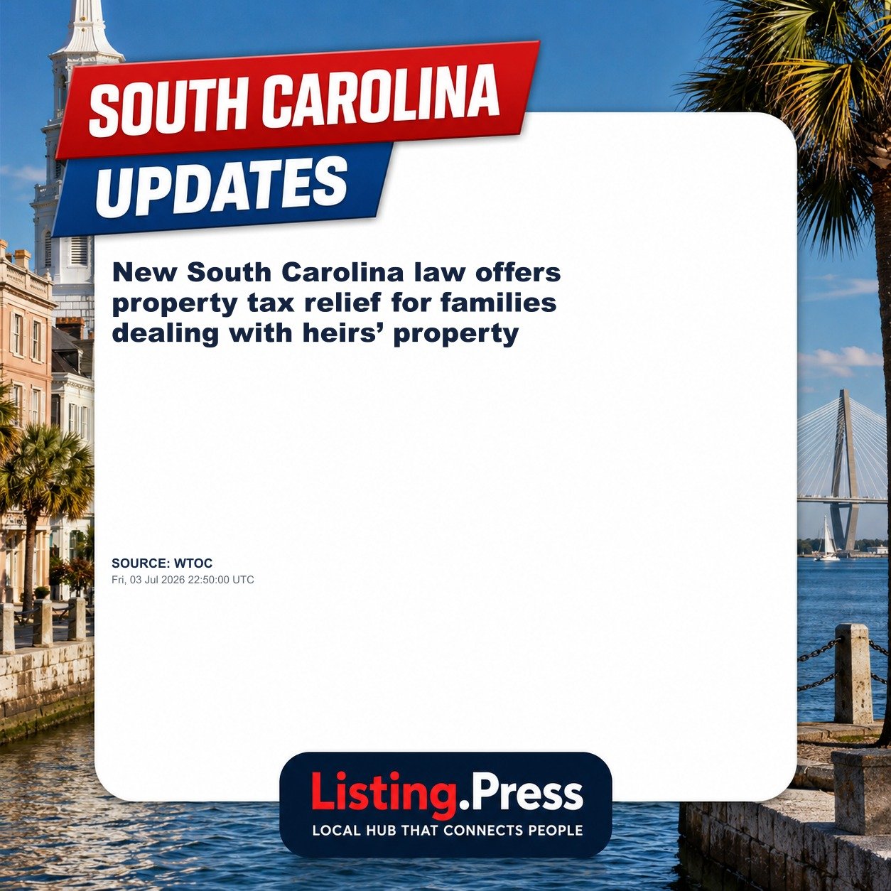 New South Carolina law offers property tax relief for families dealing with heirs’ property