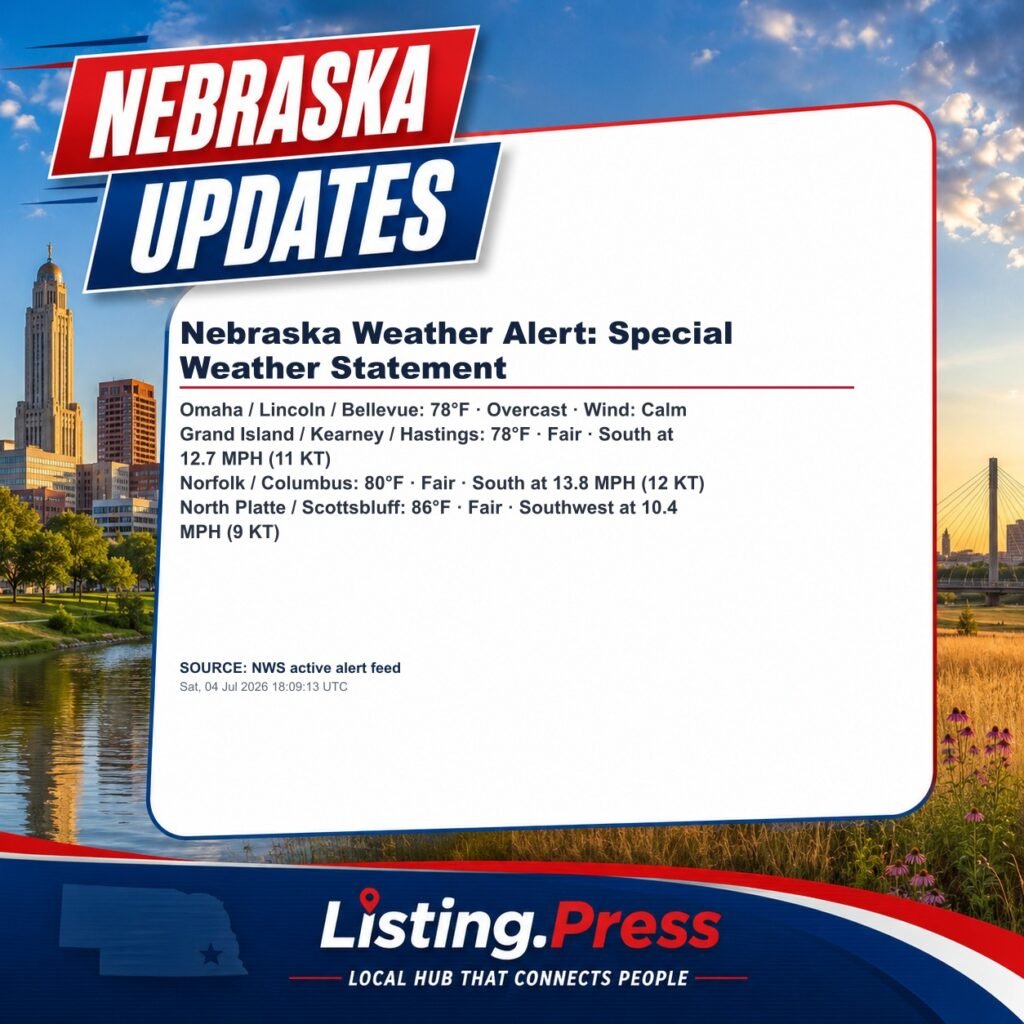 Nebraska Weather Alert: Special Weather Statement