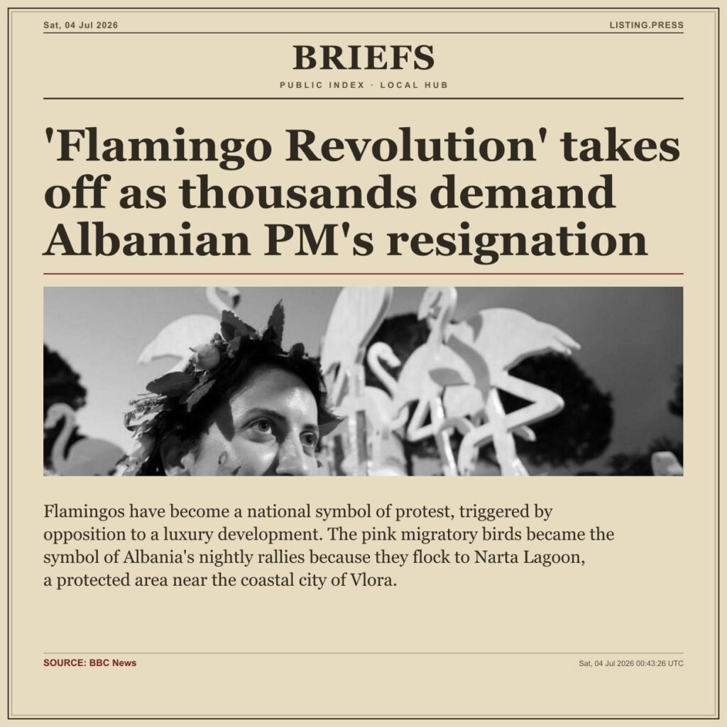 ‘Flamingo Revolution’ takes off as thousands demand Albanian PM’s resignation