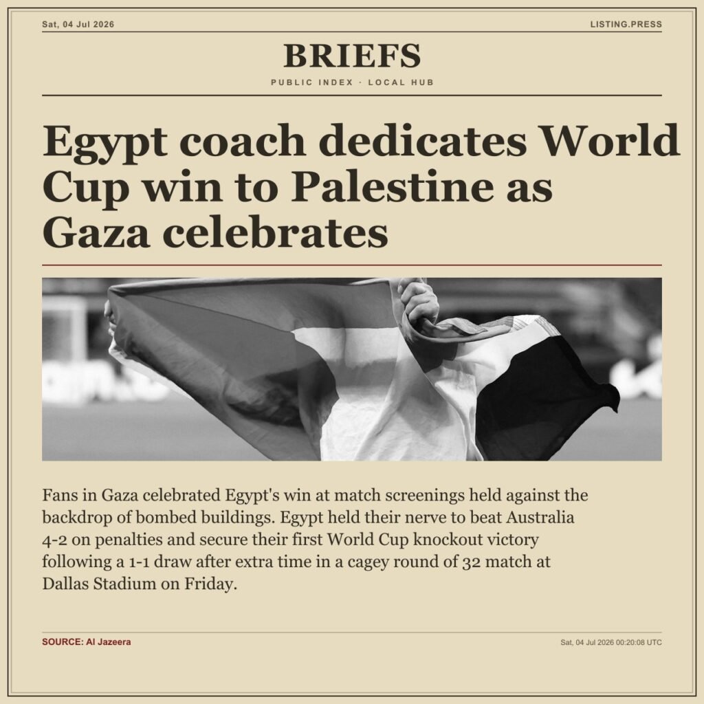 Egypt coach dedicates World Cup win to Palestine as Gaza celebrates