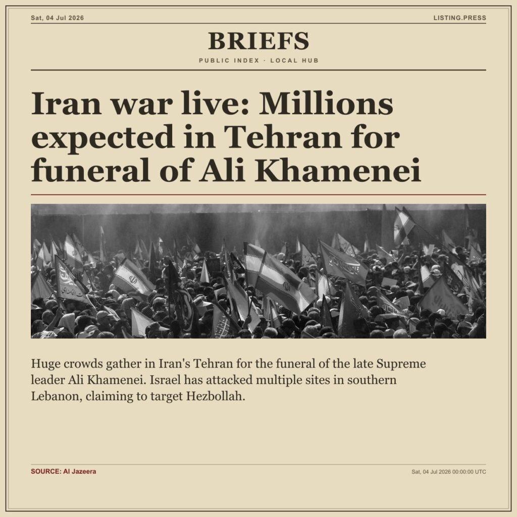 Iran war live: Millions expected in Tehran for funeral of Ali Khamenei