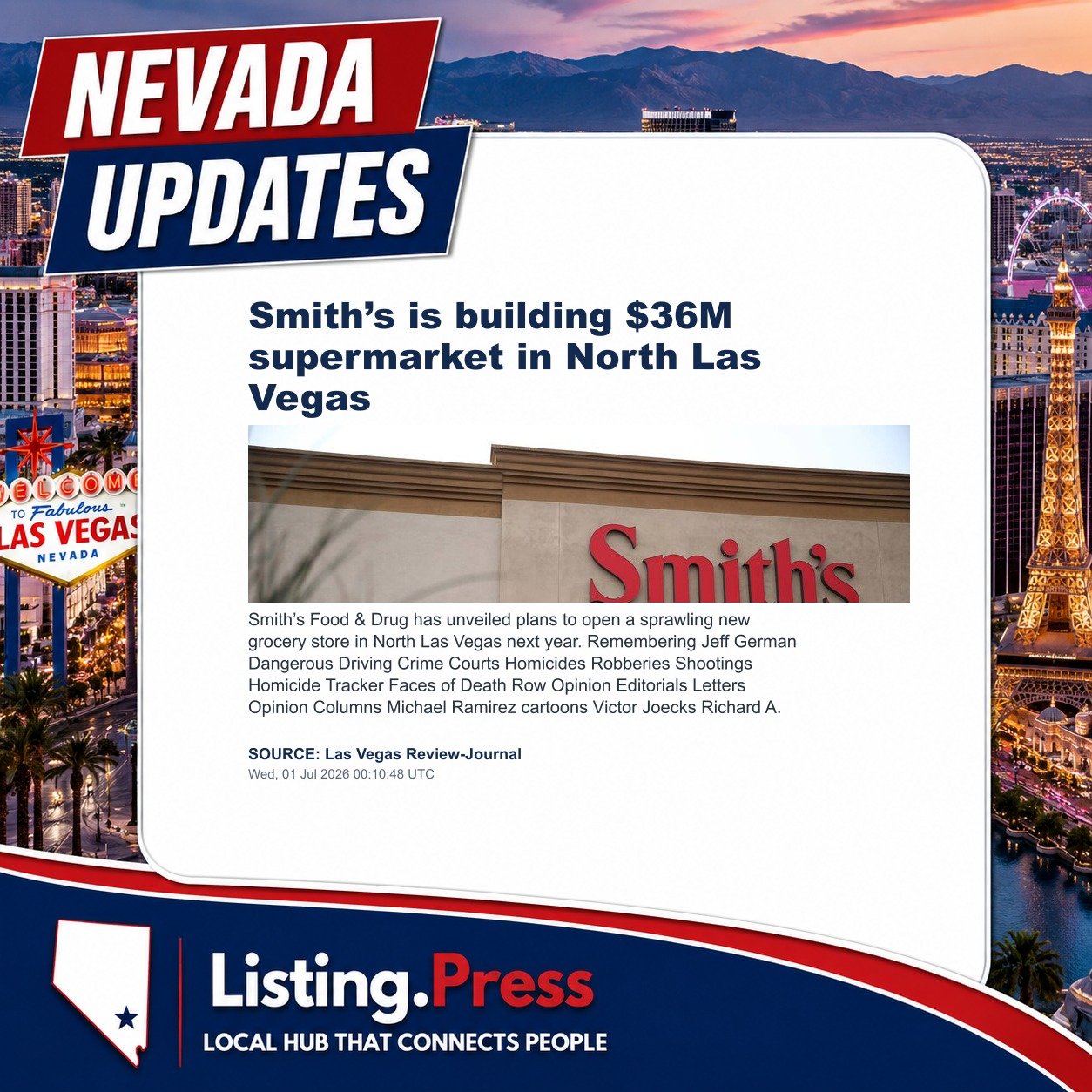 Smith’s is building $36M supermarket in North Las Vegas
