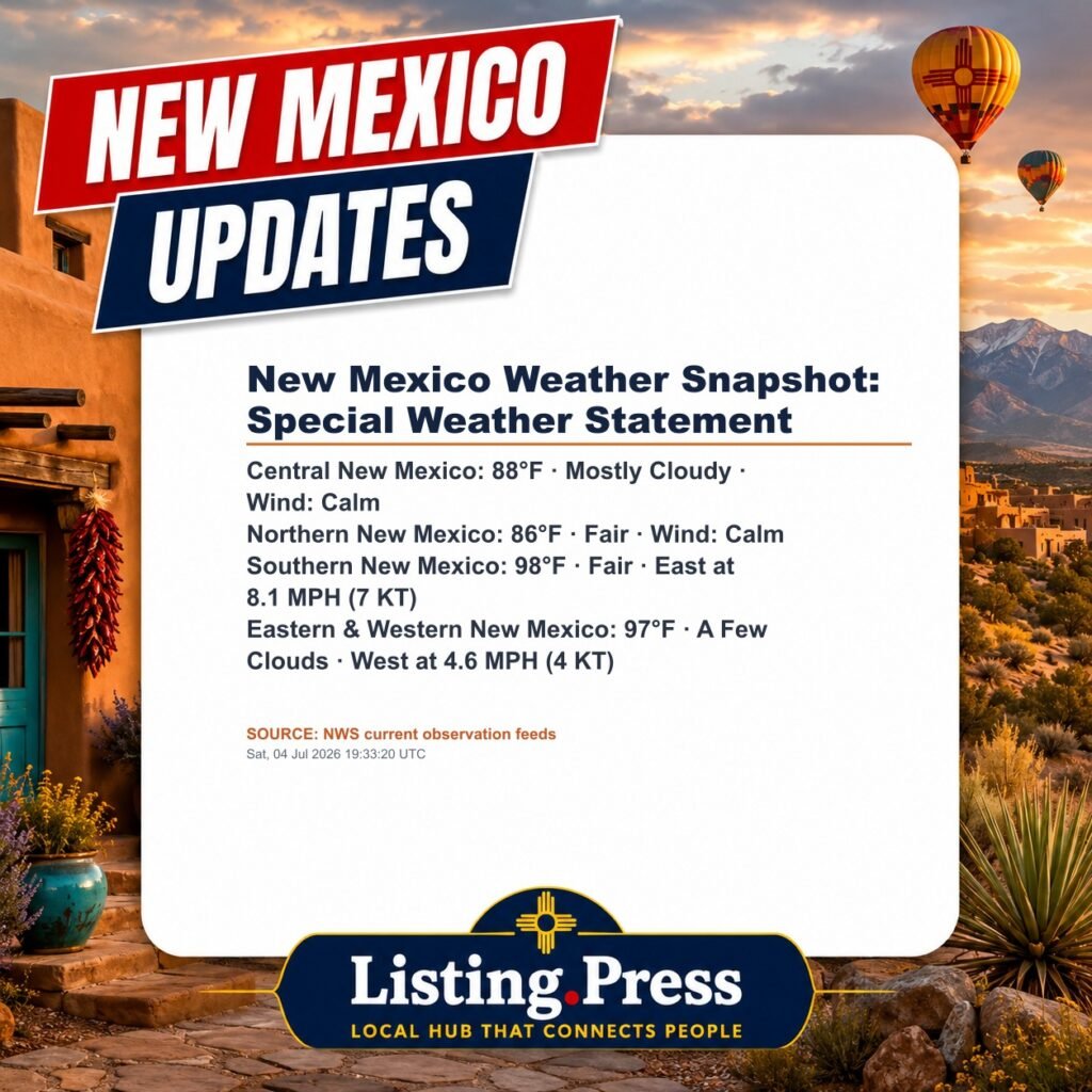 New Mexico Weather Snapshot: Special Weather Statement