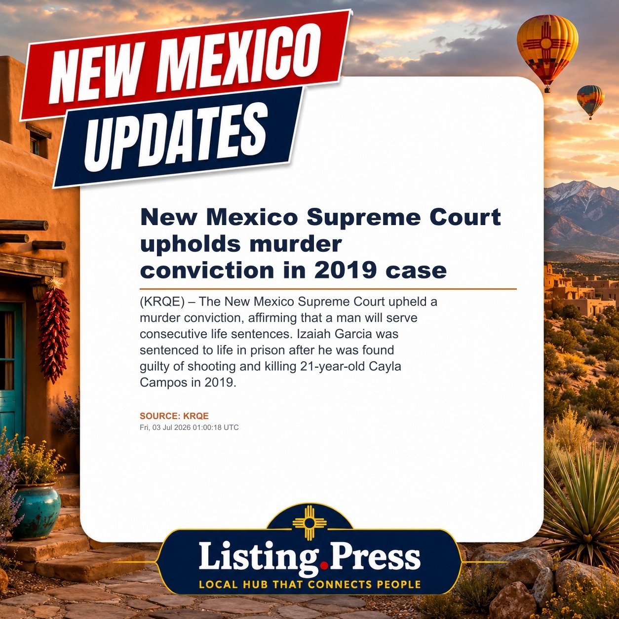 New Mexico Supreme Court upholds murder conviction in 2019 case