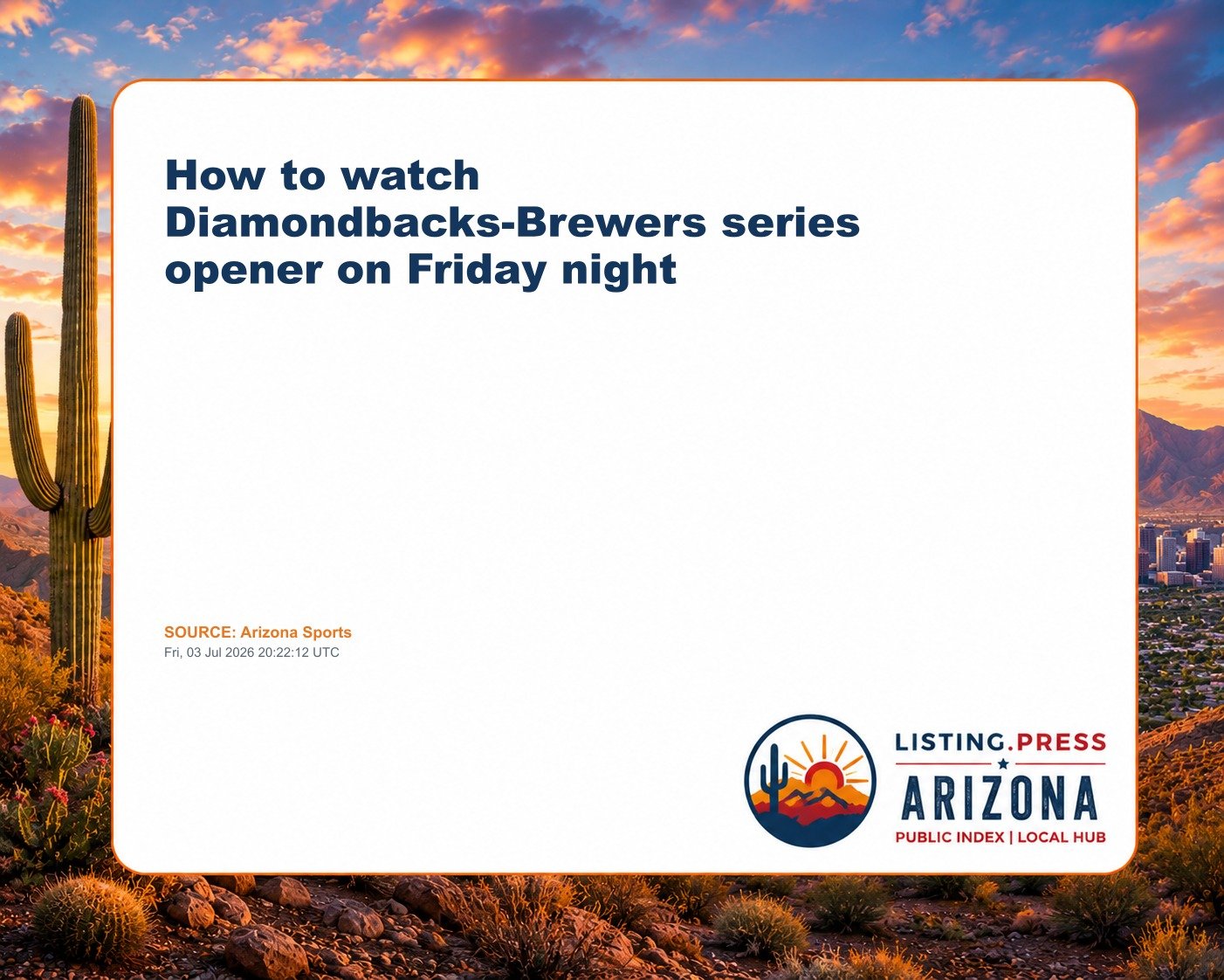 How to watch Diamondbacks-Brewers series opener on Friday night