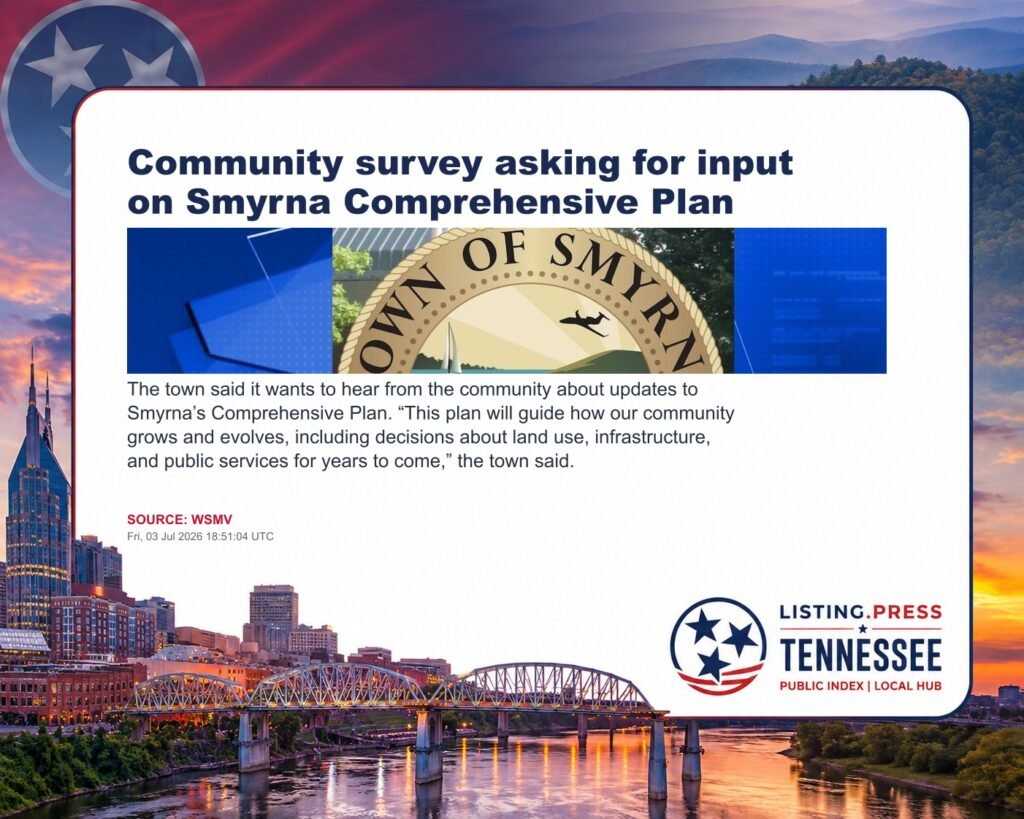 Community survey asking for input on Smyrna Comprehensive Plan