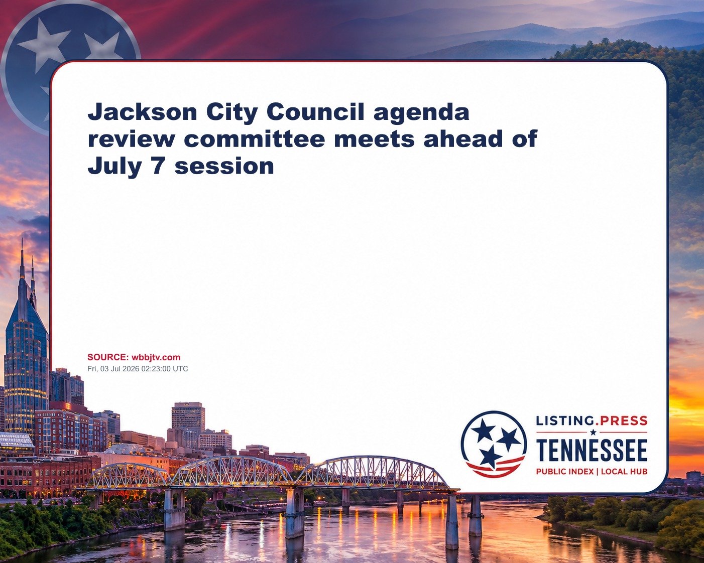 Jackson City Council agenda review committee meets ahead of July 7 session