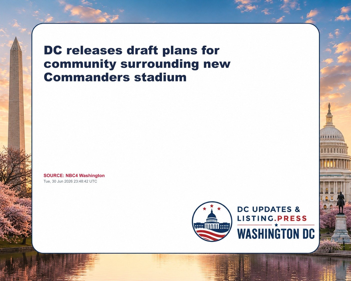 DC releases draft plans for community surrounding new Commanders stadium