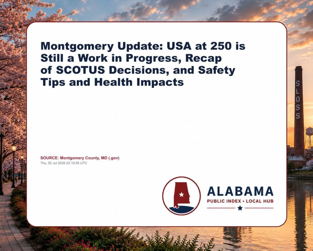 Montgomery Update: USA at 250 is Still a Work in Progress, Recap of SCOTUS Decisions, and Safety Tips and Health Impacts