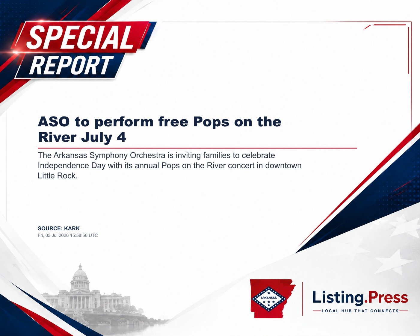 ASO to perform free Pops on the River July 4