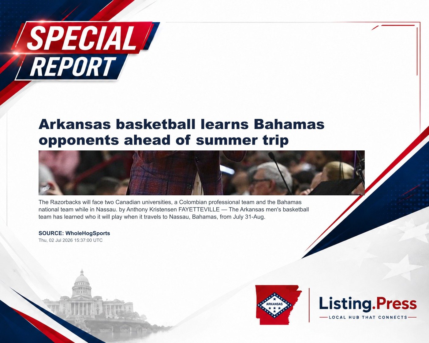 Arkansas basketball learns Bahamas opponents ahead of summer trip