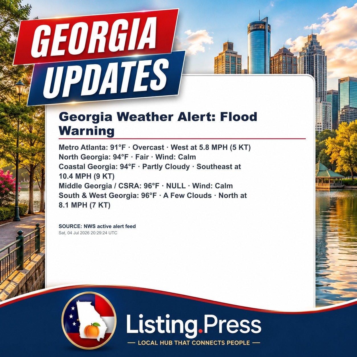 Georgia Weather Alert: Flood Warning