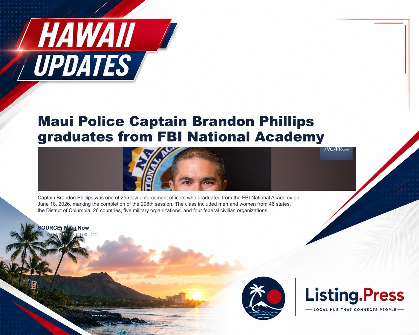 Maui Police Captain Brandon Phillips graduates from FBI National Academy