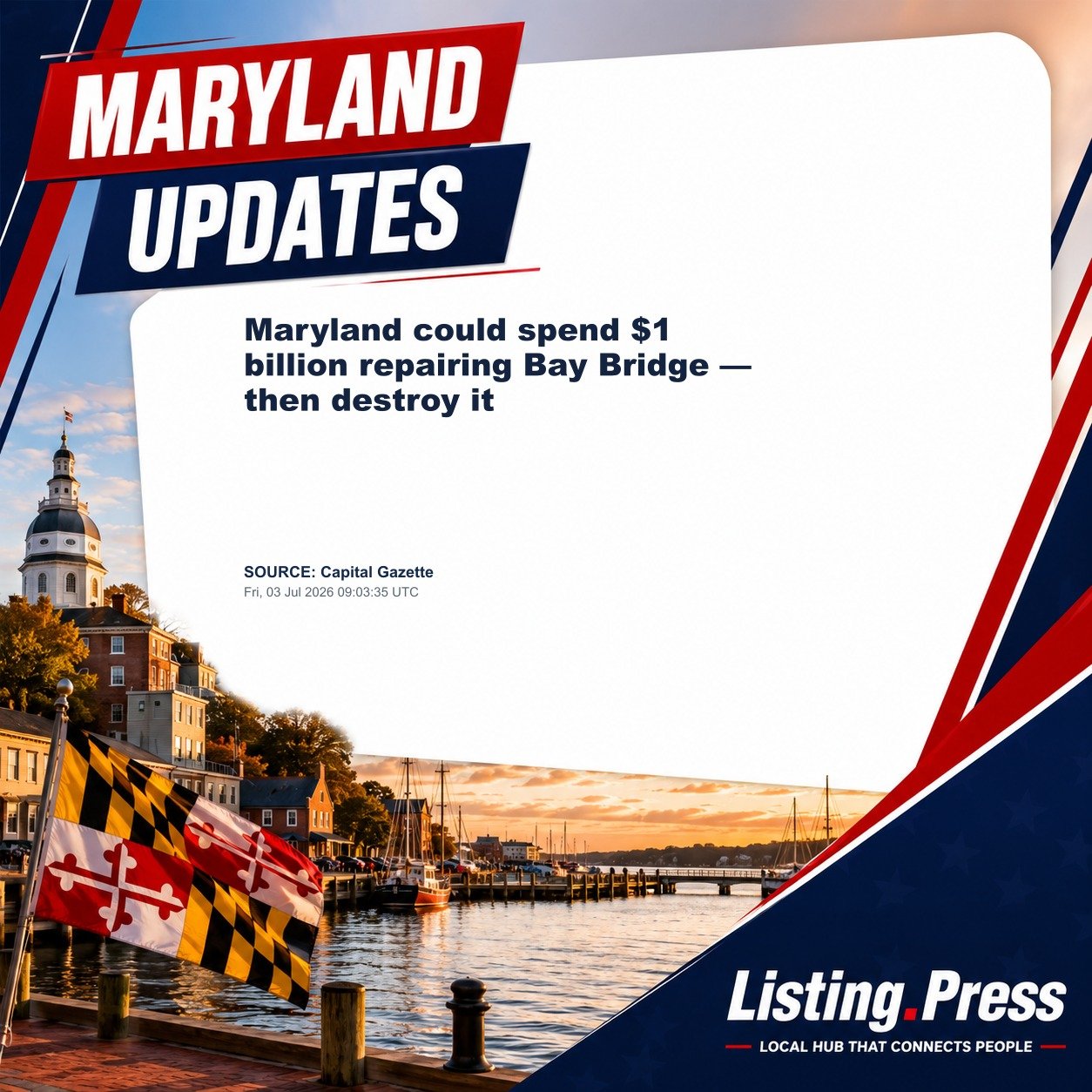Maryland could spend $1 billion repairing Bay Bridge — then destroy it