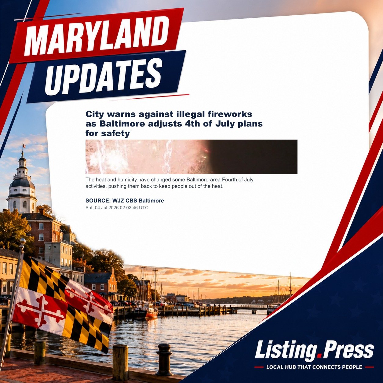 City warns against illegal fireworks as Baltimore adjusts 4th of July plans for safety