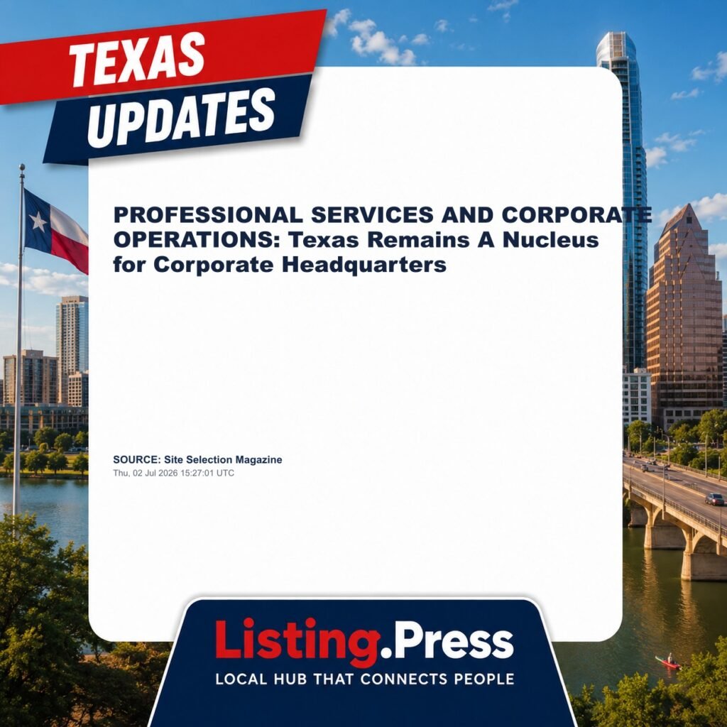 PROFESSIONAL SERVICES AND CORPORATE OPERATIONS: Texas Remains A Nucleus for Corporate Headquarters