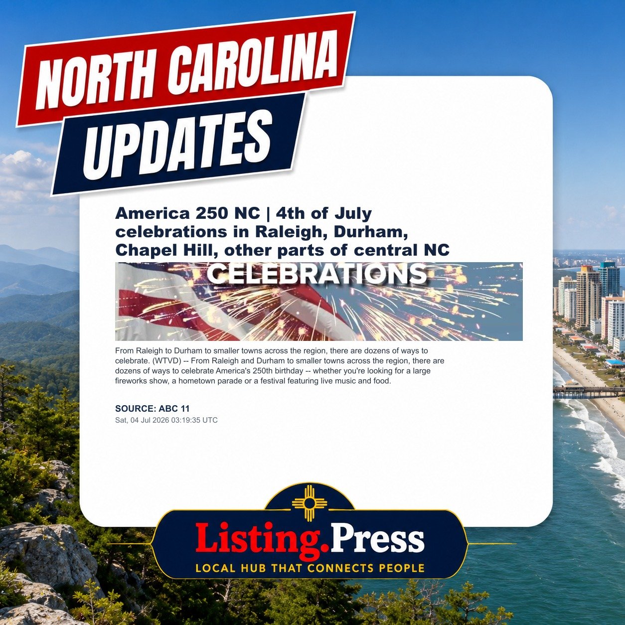 America 250 NC | 4th of July celebrations in Raleigh, Durham, Chapel Hill, other parts of central NC