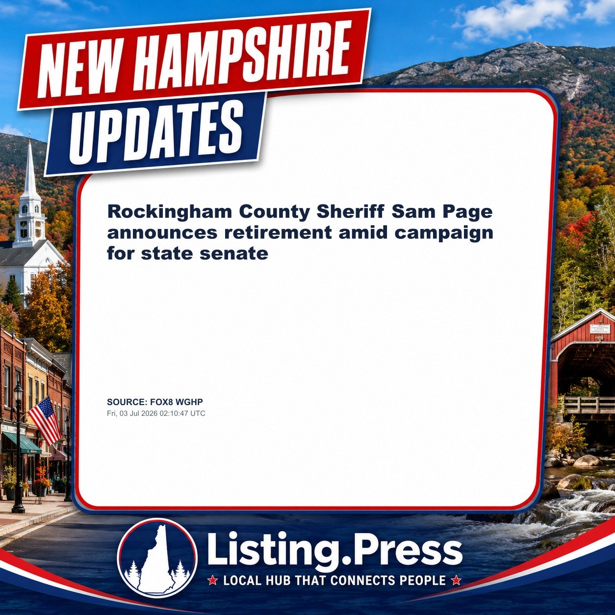 Rockingham County Sheriff Sam Page announces retirement amid campaign for state senate