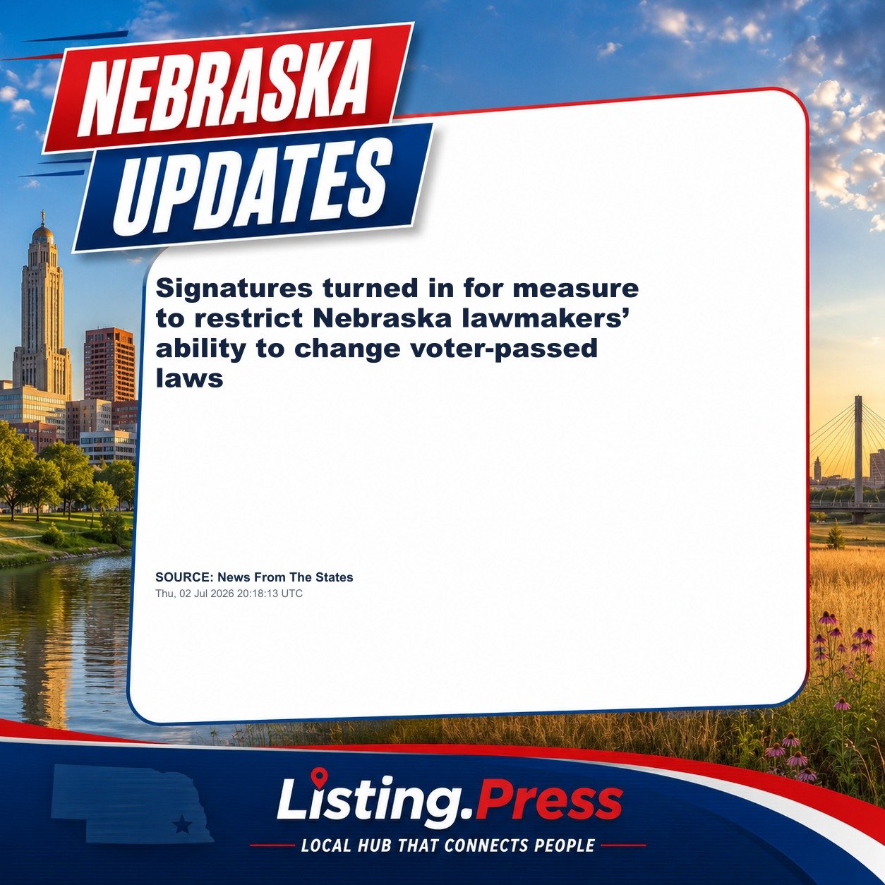 Signatures turned in for measure to restrict Nebraska lawmakers’ ability to change voter-passed laws