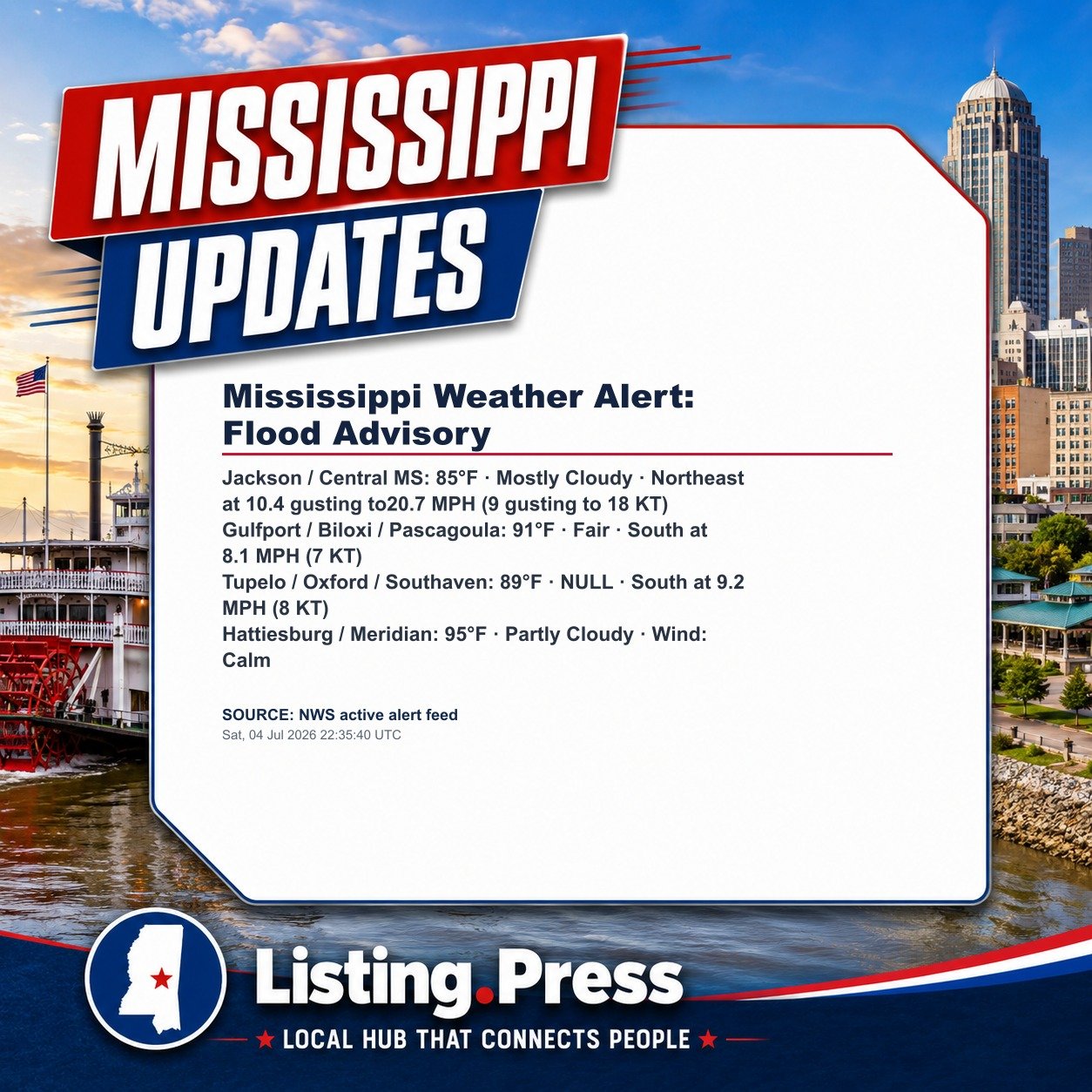 Mississippi Weather Alert: Flood Advisory