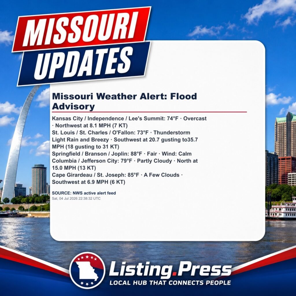 Missouri Weather Alert: Flood Advisory